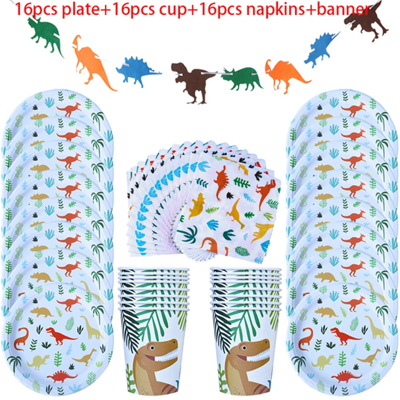 Jungle Birthday Party Decoration Disposable Tableware Set Jungle Animal Forest Friends Zoo Theme Supplies Baby Shower Safari 