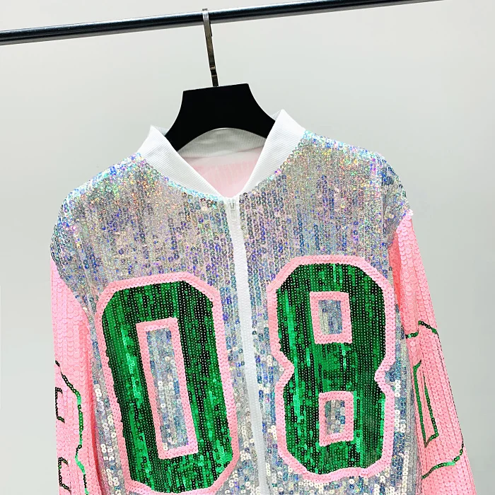 Neploe Blingbling блестки супер вспышка сплайсинга короткое пальто Мода корейский Свободный уличный Бомбер куртка женская верхняя одежда 55935