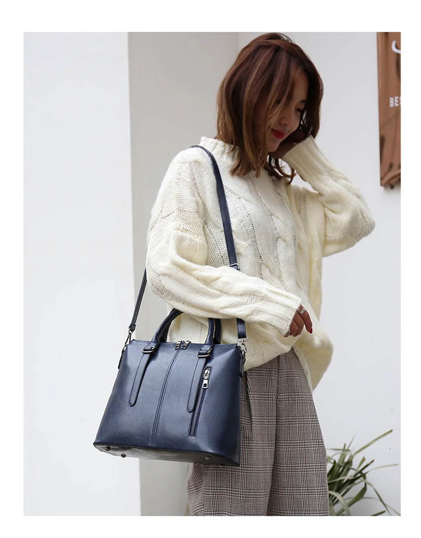 Женские сумки с ручками в Корейском стиле, большие кожаные сумки, сумка для покупок, женские кожаные сумки, коричневая деловая сумка, женская сумка