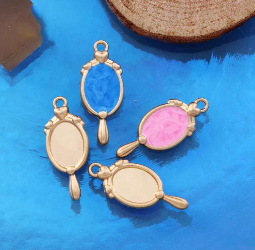 

Cartoon Beauty Mirror Girl Charms DIY Jewelry Making Fashion Earrings Necklace Pendant Accessories Alloy Materials