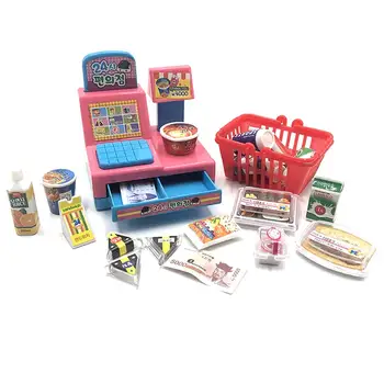 

Miniature Simulation Supermarket Cash Register Food Model Kids Pretend Play Toy