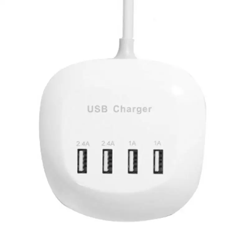 Универсальное зарядное устройство с 4 портами USB для путешествий, двойная 2,5 в, 2 А, быстрое зарядное устройство, адаптер с европейской вилкой, 1 м/32,81фт