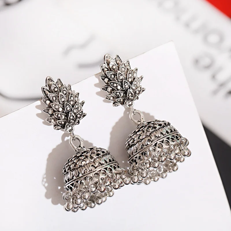 Boho Afghan Ethnic Drop Earrings For Women Pendient Gold Color Gyspy Silver Color Bell Ladies Indian Earring Jewelry drop earrings dangle earrings long earrings pendant earrings
