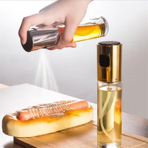 100ml Olive Oil Sprayer Oil Spray Bottle Pump Glass Oil Pot Leak-proof Drops Oil Dispenser Seasoning Kettle BBQ Kitchen Tool