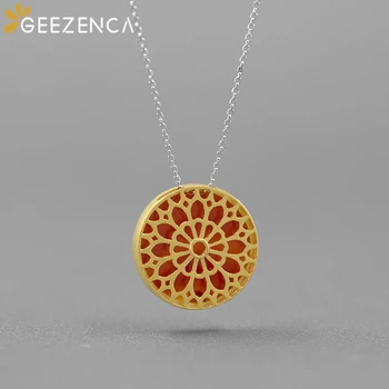 

Original Design 925 Sterling Silver Agate Hollow Window Necklace Pendant Fine Jewelry Women ClassicTrendy Pendant Without Chain