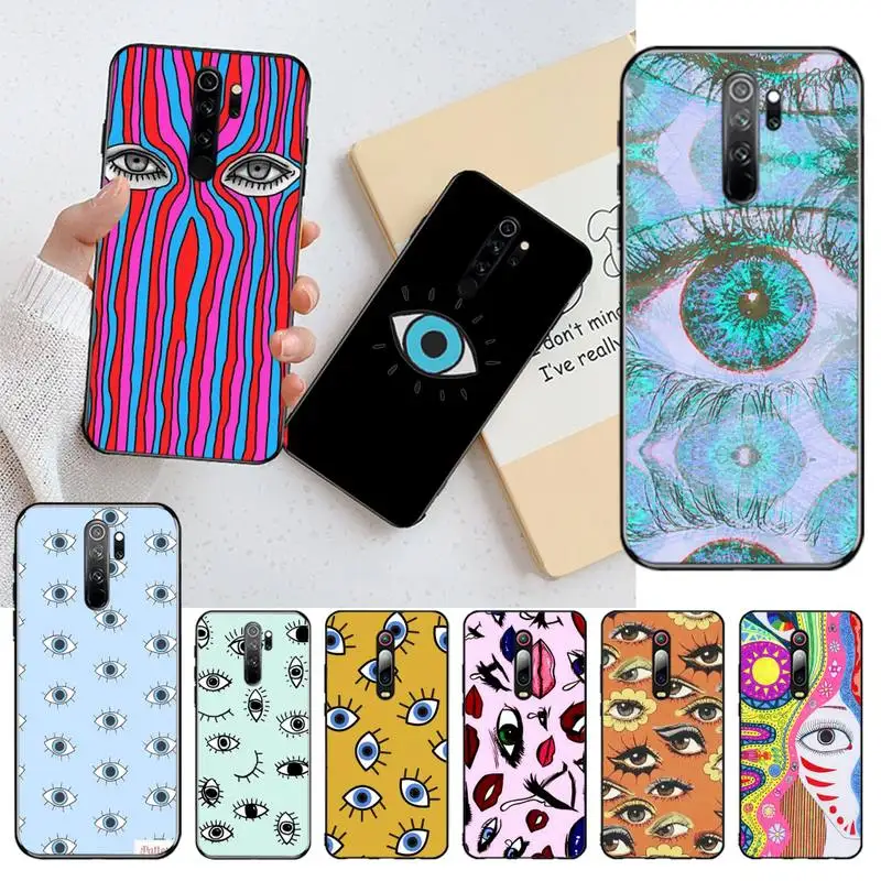 HPCHCJHM gold foil evil eye in blush Cover Black Soft Shell Phone Case for Redmi Note 9 8 8A 8T 7 6 6A 5 5A 4 4X 4A Go Pro | Мобильные