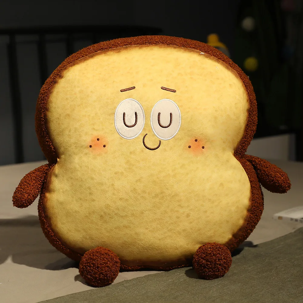 Brinquedos de Pelúcia Almofadas de Alimentos Pão de Brinde Engraçado Recheado Adorável Expressão Boneca Macios Criativo Sofá Cama Decoração Crianças Meninas Presentes Pão 11 Brinquedos e hobbies