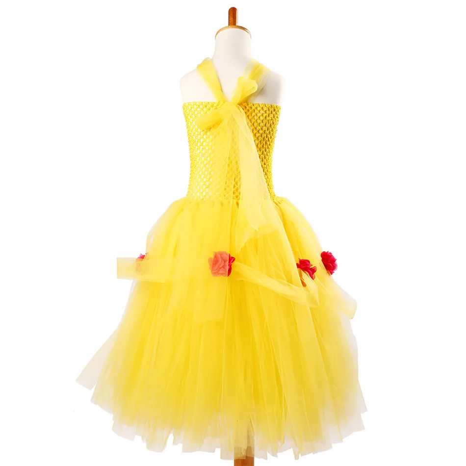 Belle Princess Tutu Dresses Flower Girl Tulle Fairy Ball Gown Baby Girl Pageant Party Fancy Clothes Halloween Costume Vestidos02