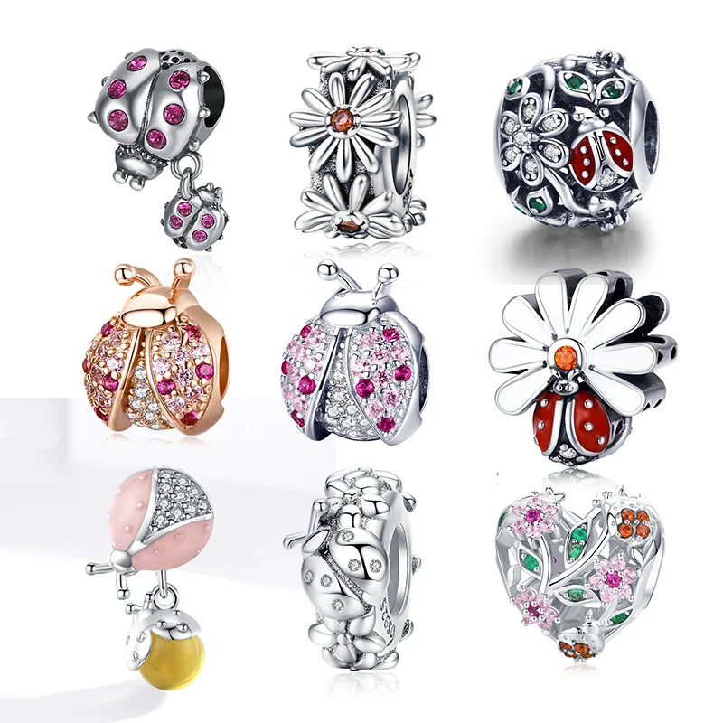 2020 New Arrival Authentic 925 Sterling Silver Ladybug Charm Beads Fit Original 3mm Bracelet Beads DIY Jewelry Making 2020 New Arrival Authentic 925 Sterling Silver Ladybug Charm Beads Fit Original 3mm Bracelet Beads DIY Jewelry Making