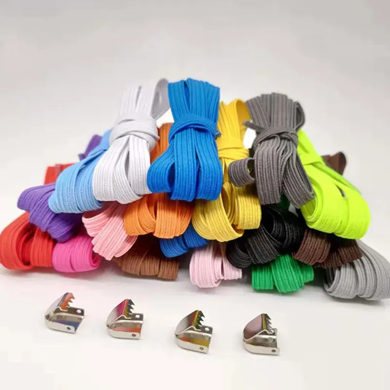 

1 Pair Elastic Shoelaces No tie Shoe Laces Outdoor Casual Sneakers Quick and easy Flat Shoe lace Kids Adult Lazy Shoelaces