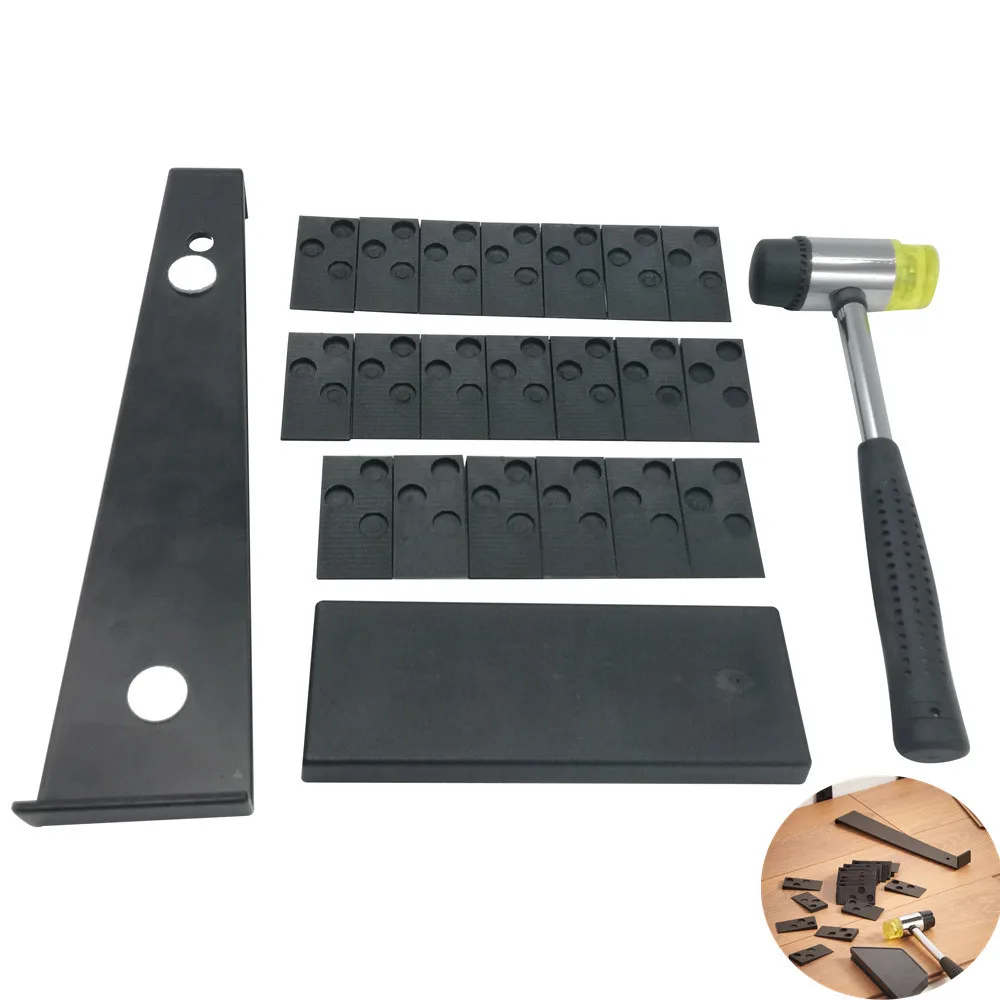 

Strengthen-23 Pieces Wood Floor Installation Tool Rubber Hammer Warrior Hook Knock Board Inserting Piece Floor Installation Set
