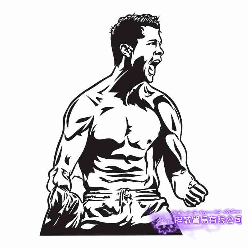 DCTAL Cristiano Ronaldo Football Player Sticker Sports Soccer Car Decal Helmets Kids Room Posters Vinyl Wall Decals