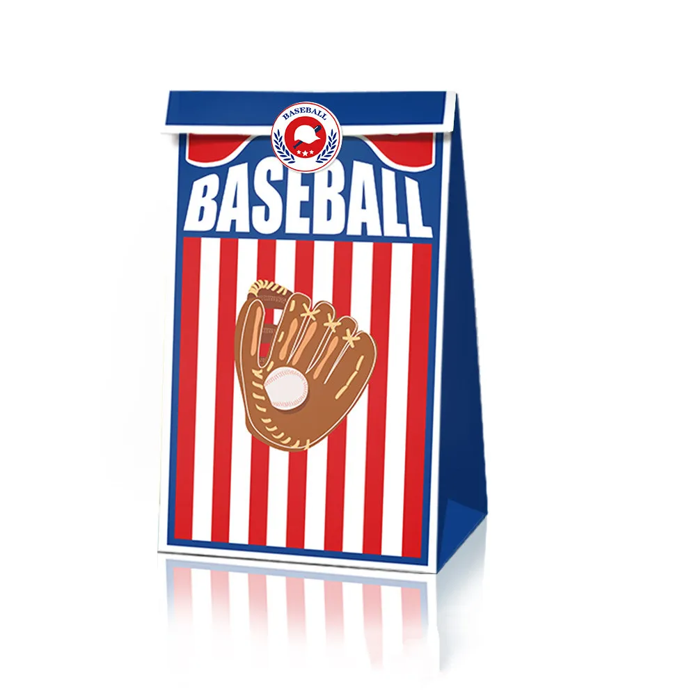 12pc Baseball Gift Bag With Handle Wedding Candy Bag Cookie Baby Shower Birthday Party Baseball Bread