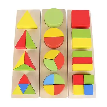 

Wooden 3D Geometric Puzzles Board Shape Matching Educational Learning Kids Toy