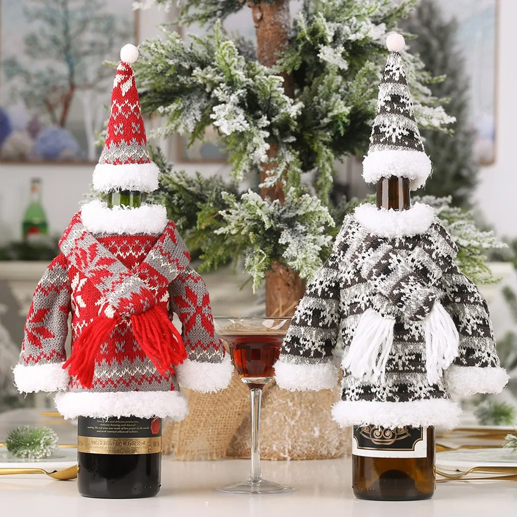 New Year Christmas Wine Bottle Snowman Santa Decoration Xmas Bottle Cap Xmas Decor Christmas Gift New Year Gifts Natal Noel