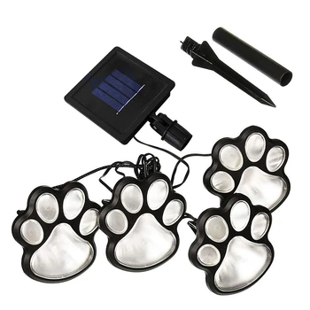 

LED Cat Claw Print Solar Lawn Lights, Set of 4 Dog,Cat,Puppy Animal Garden Lights Lamp for Pathway,Lawn,Yard,Outdoor Decorations