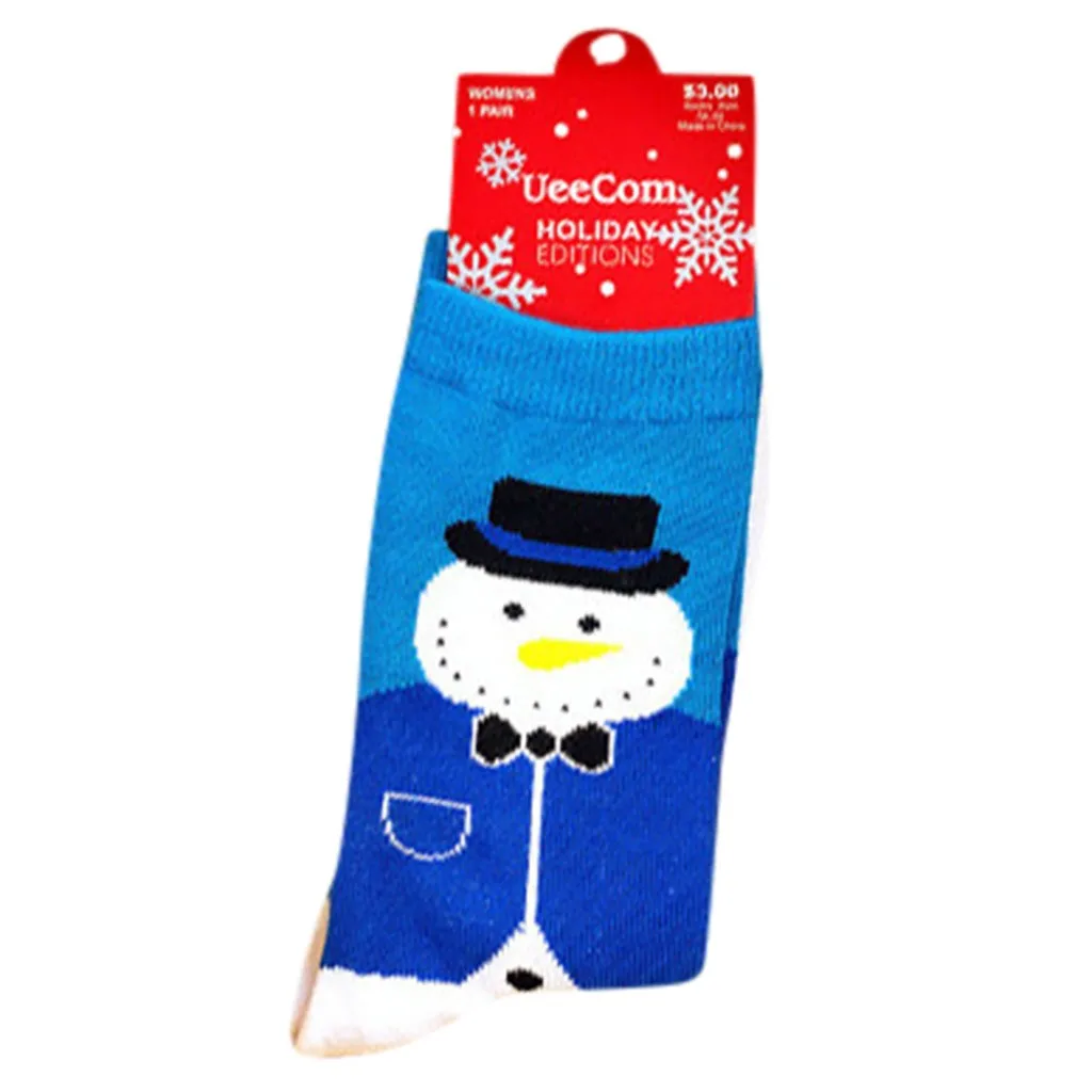 Womail/1 пара, хлопковые носки со снеговиком и Санта Клаусом, женские носки, рождественские украшения для дома - Цвет: M