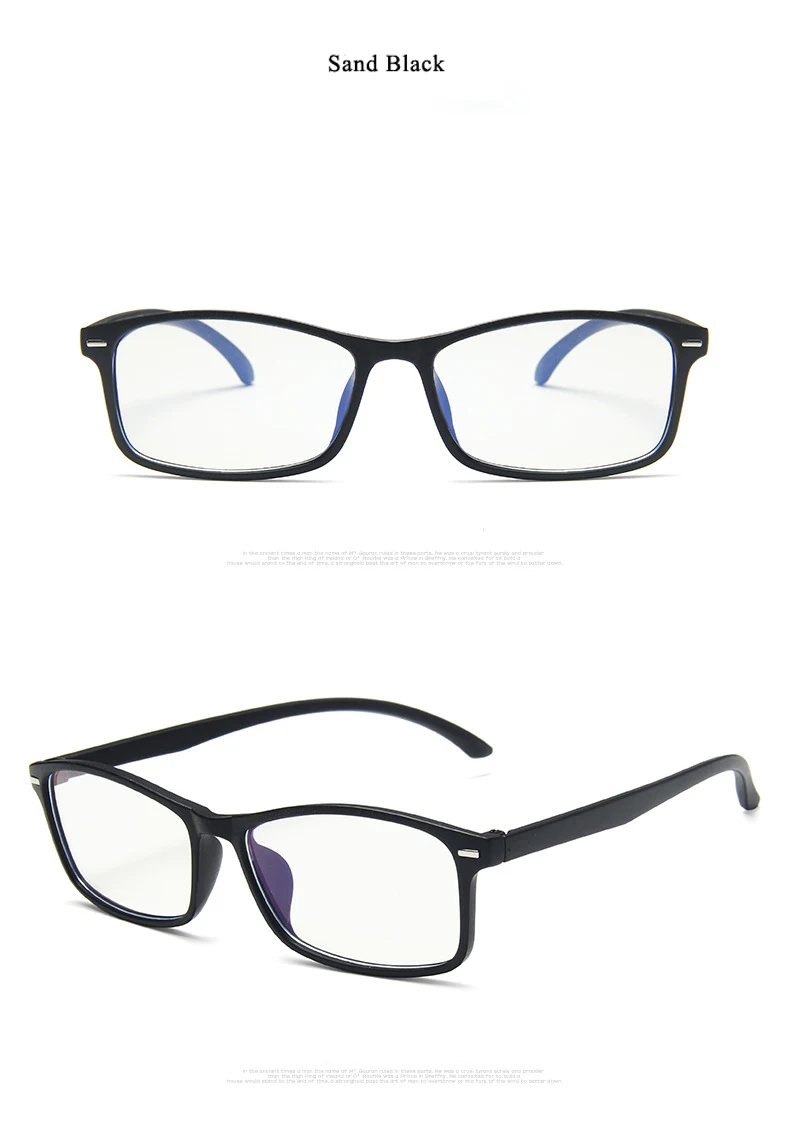 Longkeader дизайнер женские мужские очки для коррекции зрения в оправе прямоугольник стекло es оправа с прозрачными линзами очки черный синий глаз, стекло - Цвет оправы: Sand Black