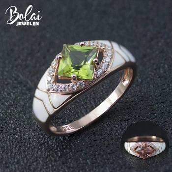 

Bolai Zultanit Ring 925 Sterling Silver Color Change Nano Diaspore White Enamel Gemstone Fine Jewelry Rings for Women mother's