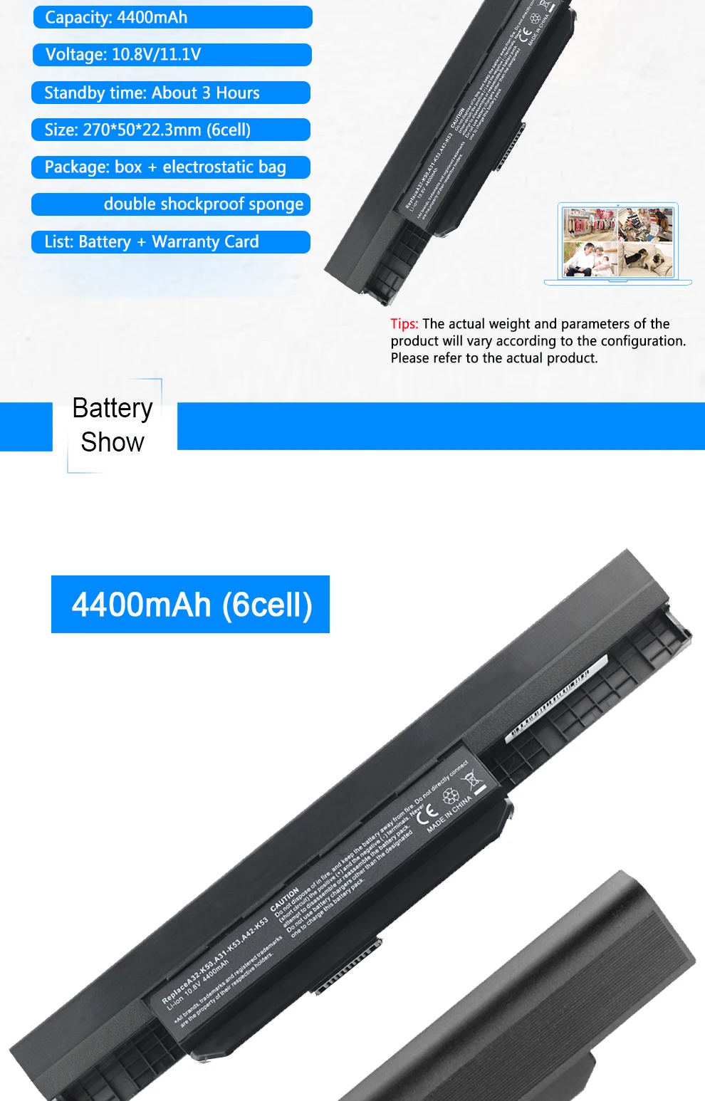A43 ноутбук Батарея для Asus A32-K53 A42-K53 A31-K53 A41-K53 A43S A43J A53 K43 K53 K53S K43SJ X54C X53U X54H X43 X44 X53 X54 X84