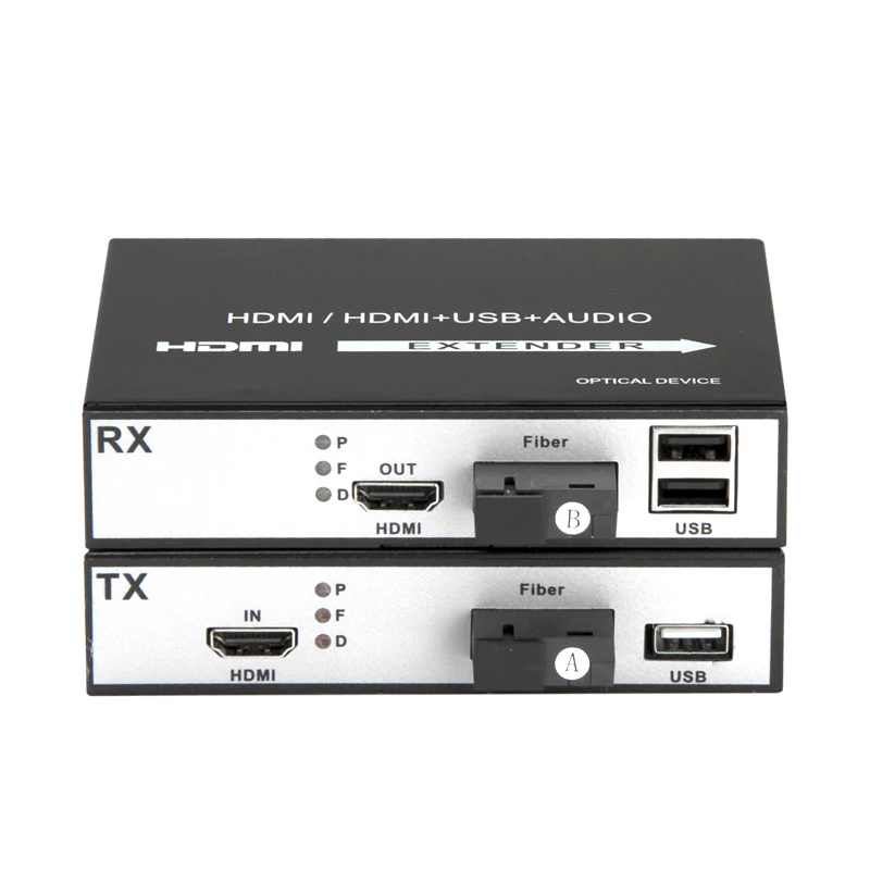 1 пара HDMI+ KVM волоконный удлинитель HDMI в оптический волоконный преобразователь Аудио волоконный приемопередатчик SC/USB порт, 1080 P, 20 км