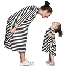 Платье в полоску для мамы и дочки; Одежда для девочек; платье для родителей и детей; одинаковые комплекты для семьи; хлопковые платья в красно-белую полоску