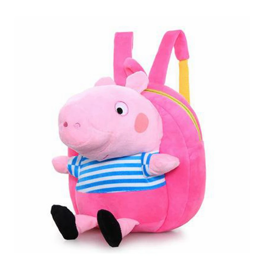 24 см Свинка Пеппа Плюшевые игрушки Kawaii Peppa Джордж Рюкзак Школьные сумки мультфильм Мягкие плюшевые куклы для детей подарок на день рождения