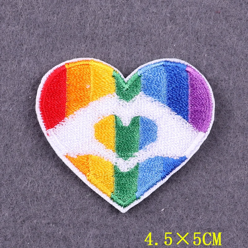 Love is Love Badges Gay Pride LGBT Patch Iron On Patches For Clothing Stickers Rainbow Patches On Clothes Stripes Accessory 