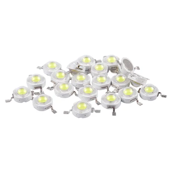 

Hot 20 Pcs High Power 2 Pin 3W White LED Bead Emitters 170-190Lm 6000K