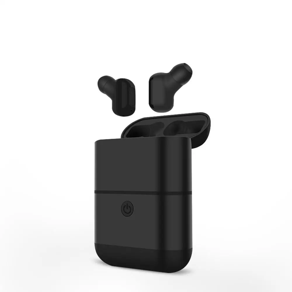 Новые TWS Bluetooth наушники 5,0 мини беспроводные наушники спортивные наушники гарнитура с аварийной зарядкой для iPhone samsung телефона - Цвет: Black