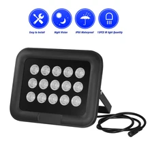 Iluminador infrarrojo para cámara CCTV, dispositivo de iluminación de gran angular de largo alcance para exteriores, resistente al agua, gran angular, con LEDS IR, 15 Uds.