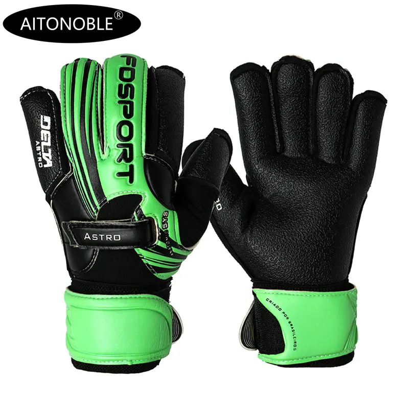 Aitonoble New Design Professional Soccer Goalkeeper Glvoes Latex Finger Protection Children Students Football Goalie Gloves