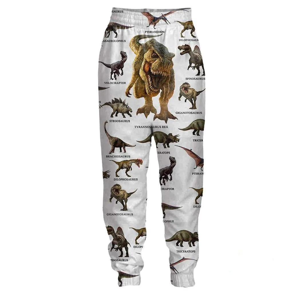 

Dinosaur 3D All Over Print Trousers Harajuku Fashion Unisex Long Sweatpants Hip Hop Casual Joggers Pants