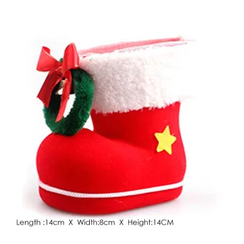 

Merry Christmas Santa Boot Shoes Hanging Candy Gift Bags Xmas Tree Decoration DU55