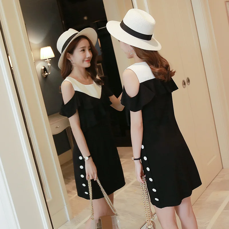 

summer maternity breastfeeding clothing fashion off-the-shoulder postpartum nursing dress office lady formal lactation dress