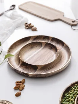 

Litchi Sea Jian Fruit Bowl Household Living Room Candy Snacks Seed Box Creative Fruit Bowl Wooden Seperated Dry Fruit Bowl Sub-