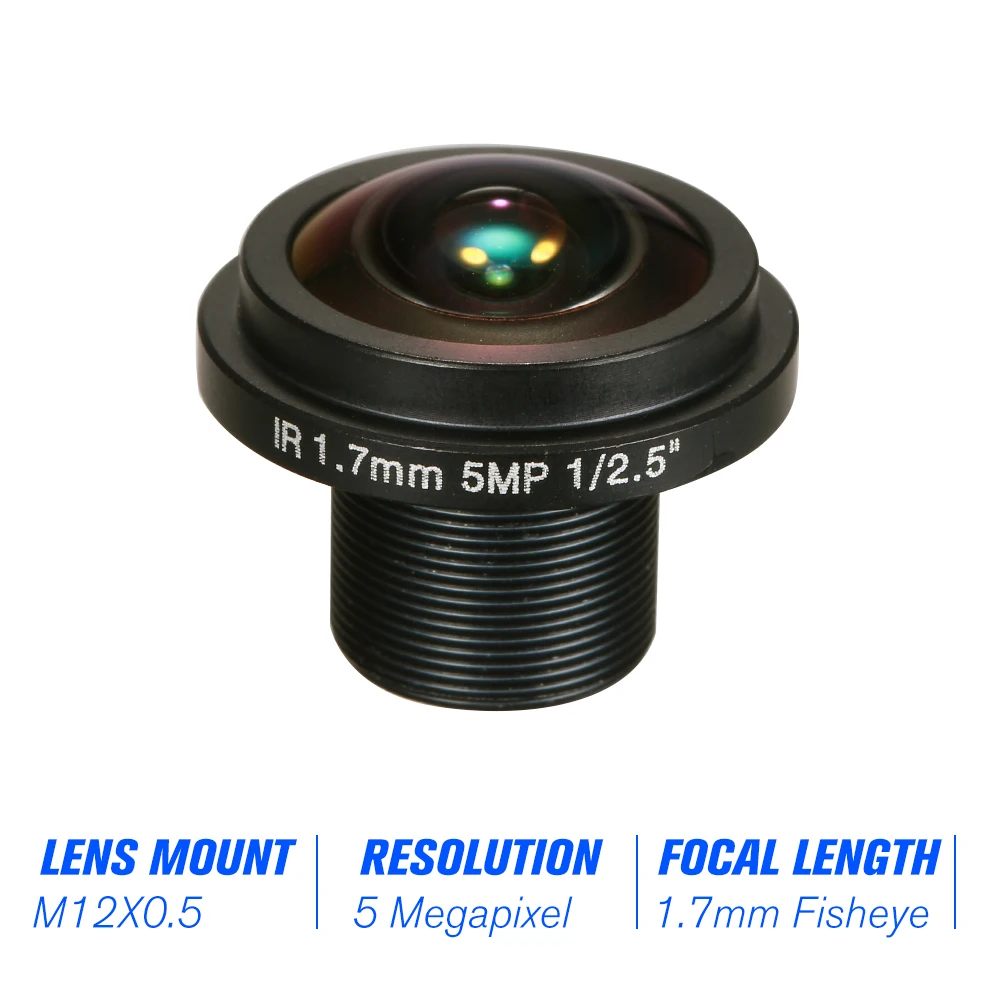 1,7 мм объектив рыбий глаз HD 5,0 мегапикселя M12 крепление 1/2. " F2.0 для CCTV ip-камеры 180 градусов широкоугольный панорамный объектив камеры видеонаблюдения