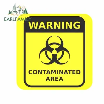 

EARLFAMILY 13cm x 13cm for Biohazard Warning Contaminated Area Funny JDM Car Stickers Fashion Occlusion Scratch Anime VAN Decal