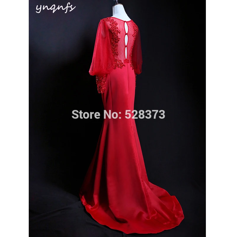 photo color YNQNFS, настоящая Esmeralda verde Madre de la novia, vestidos largos trajes de sirena de noche, Vestido, официальное Vestido de Festa, Longo - Цвет: photo color