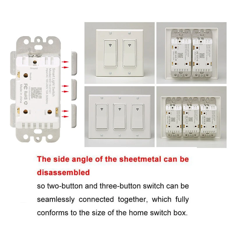 Умный Wifi переключатель, умный настенный светильник стандарт США переключатель с пультом дистанционного управления и таймером, работает с Alexa, Google home IFTTT
