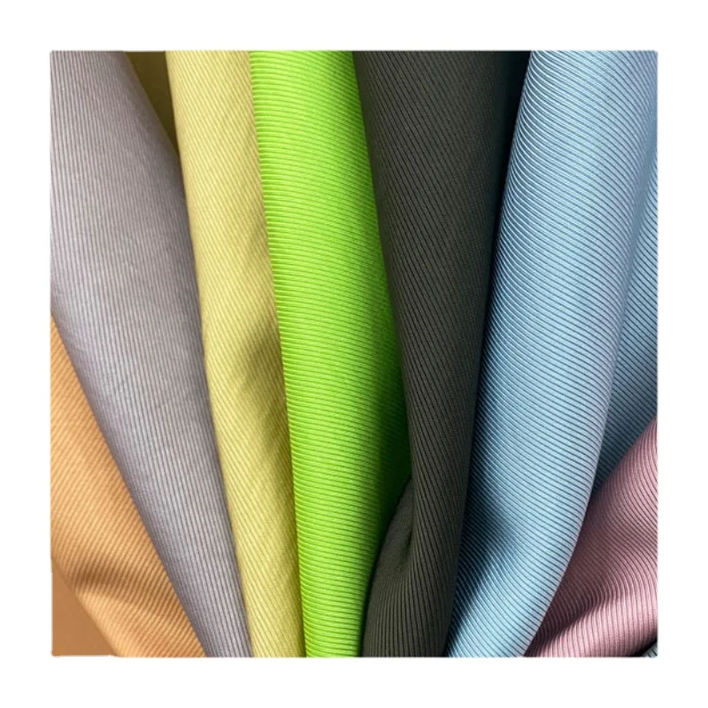 

Width 59'' Solid Color High Grade Smooth Wrinkle Resistant Elastic Twill Fabric By The Yard For Pants Dress Shirt Material