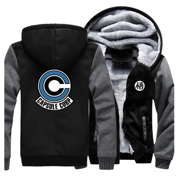 

Dragon Ball Z Capsule Corp Jackets Men Bulma Anime Super Sweatshirts Hoodies Winter Thick Zipper Coats Sportswear Outwear