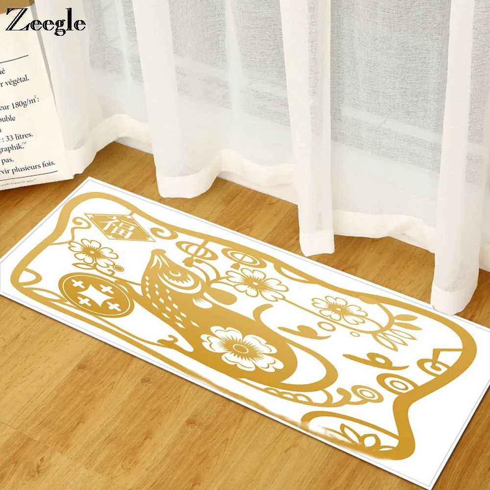 Zeegle Carpet Anti Slip Bathroom Doormat Absorbent Toilet Pedestal Rug Foot Mat Washable Bathroom Shower Foot Mat Hallway Rug