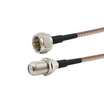 

F Male to F Female Adapter Connector F Type TV Cable Satellite RG316D Double Shield Sliver Cable For DVB-T2 ATSC Digital TV HDTV