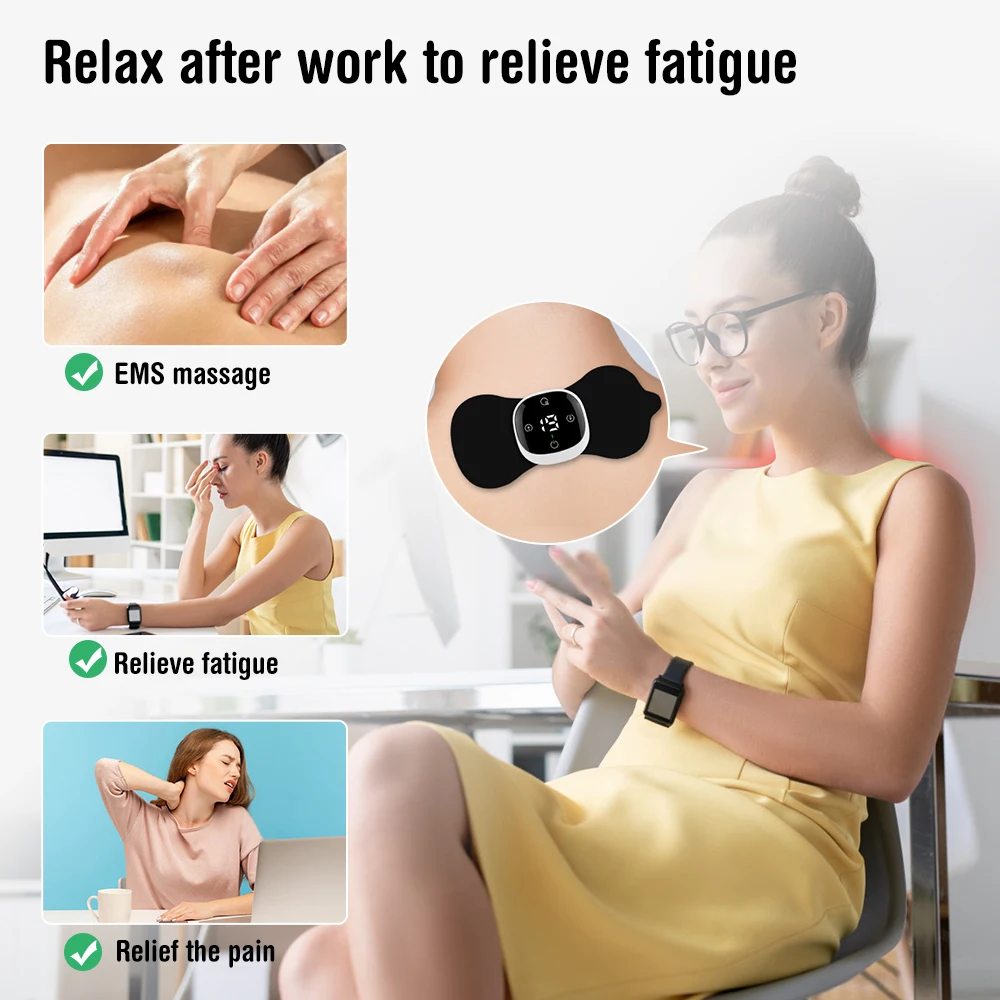 Electric Heat Neck Massager Heating Cervical Massage Sticker Women Warm Belly Smart Touch Screen Arm Leg Back Shoulder Massager 11