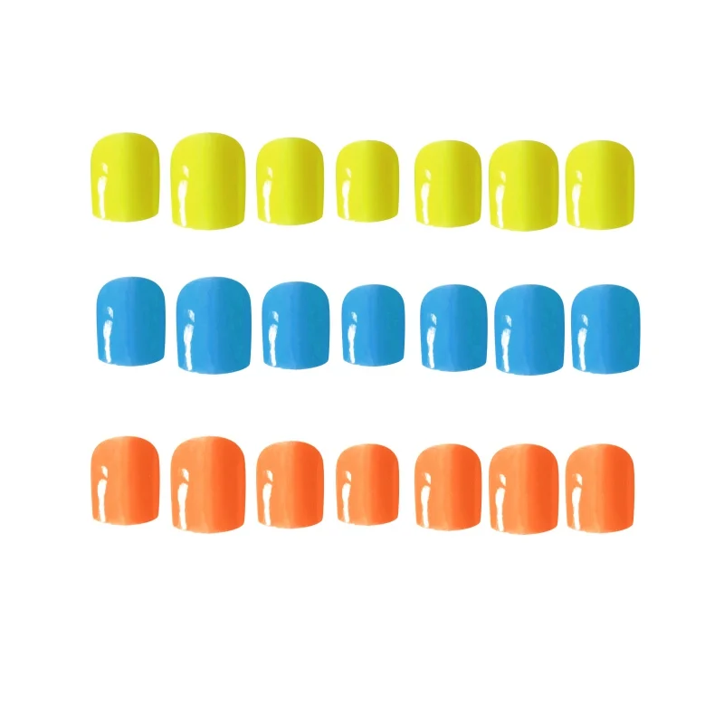 Luminous False Nails Nail Art Solid Color Short Fake Products Patch Light Treatment Accessories*u | Красота и здоровье