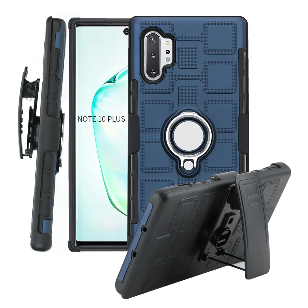 Для samsung Galaxy Note 10+ 5G S8 S9 S10 Plus, Note 8, 9, 10, чехол с поворотным зажимом под ремень для A8 A7 A9 J4 J6 плюс J3 J7 J8 крышка - Цвет: Case-Navy Blue