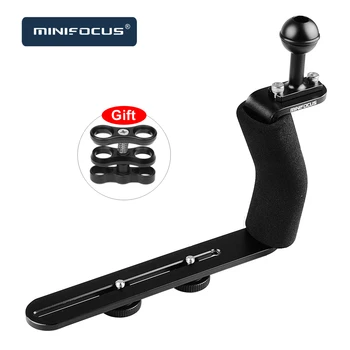 

MINIFOCUS Aluminium Large Diving Handle Grip Tray Bracket Single Arm with 1'' Ball for Underwater Camera Housings Case Ver.II