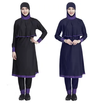 

Islamic muslim Swimwear Women hooded Swim Wear 2 Piece Suit Hijab Swimsuit Modest Swim Surf Wear Sport maillot de bain islamique