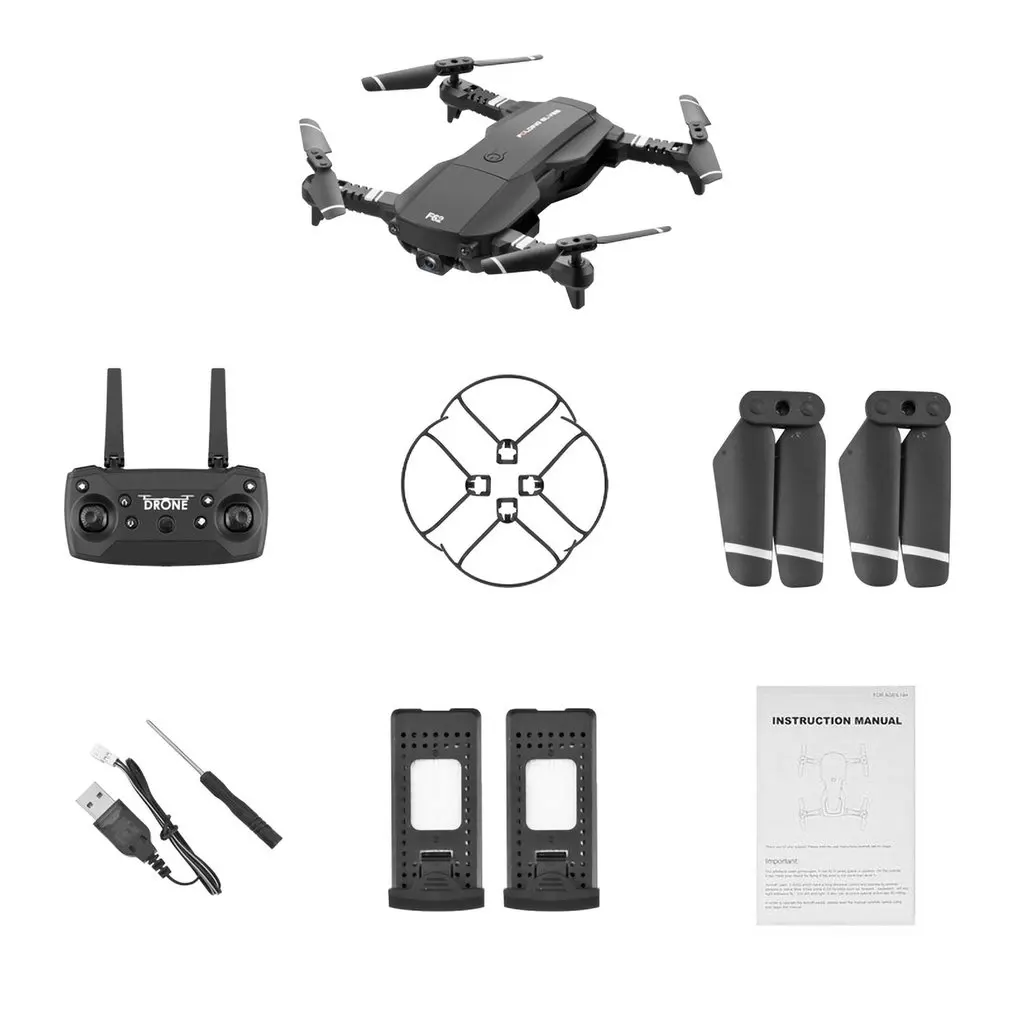 0.3MP Black 2B F62 2,4G wifi 0.3MP/4K 16MP HD широкоугольная камера Радиоуправляемый Дрон оптический поток управление жестами Смарт следование RC вертолет Дрон модель - Цвет: 0.3MP Black 2B